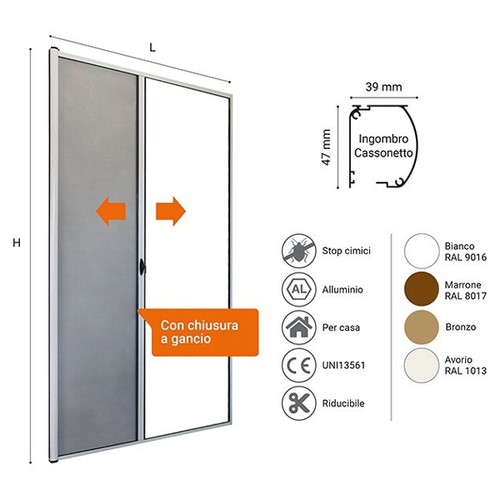 Zanzariera per porta rullo - zanzariera, a